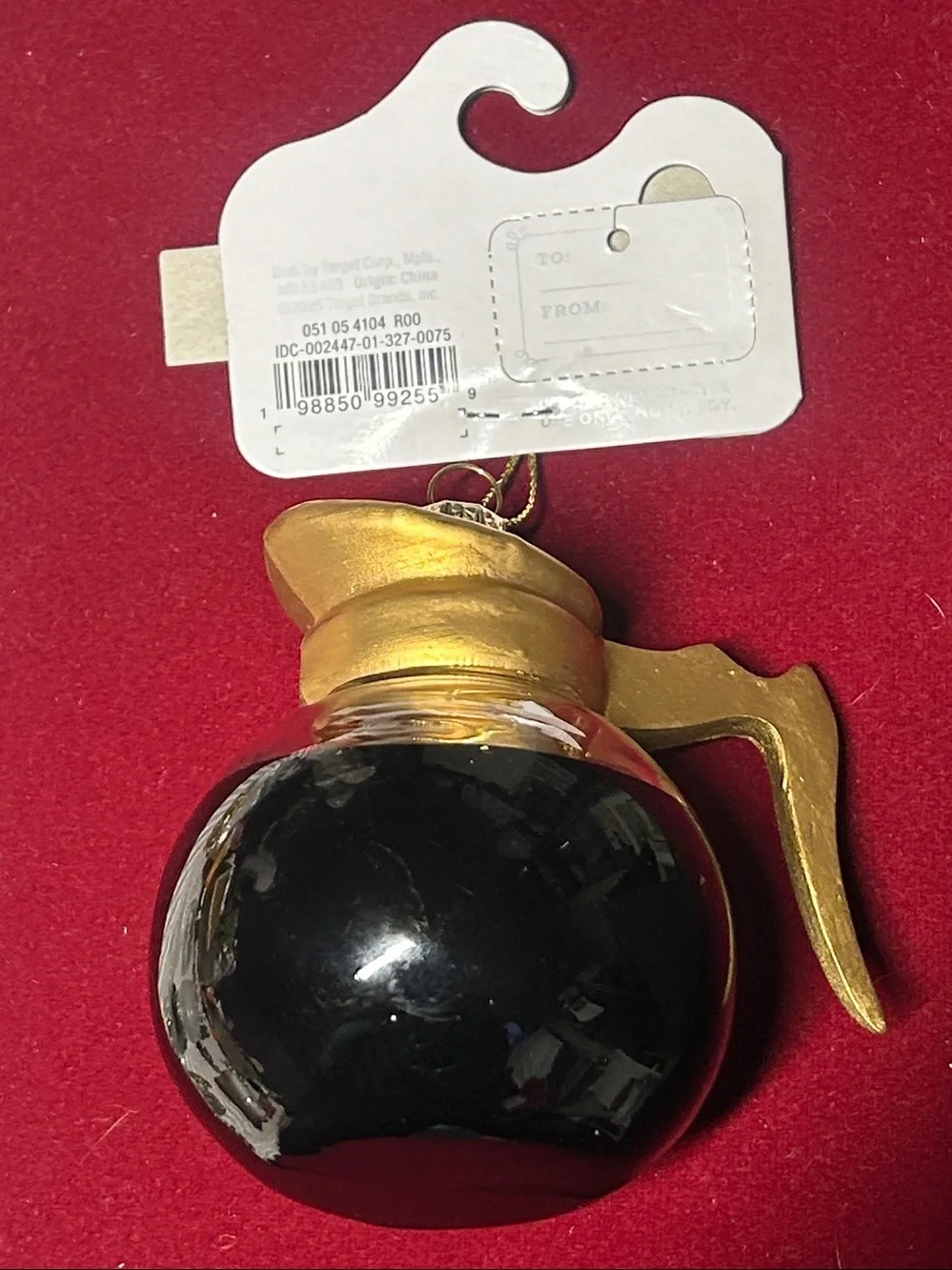 Wondershop Black and Gold Coffee Pot Ornament